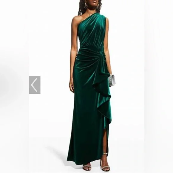 Stunning deep emerald green Tadeshi Shoji dress - Picture 3 of 9